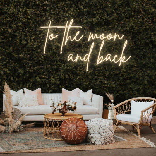 to the moon and back Neon Sign